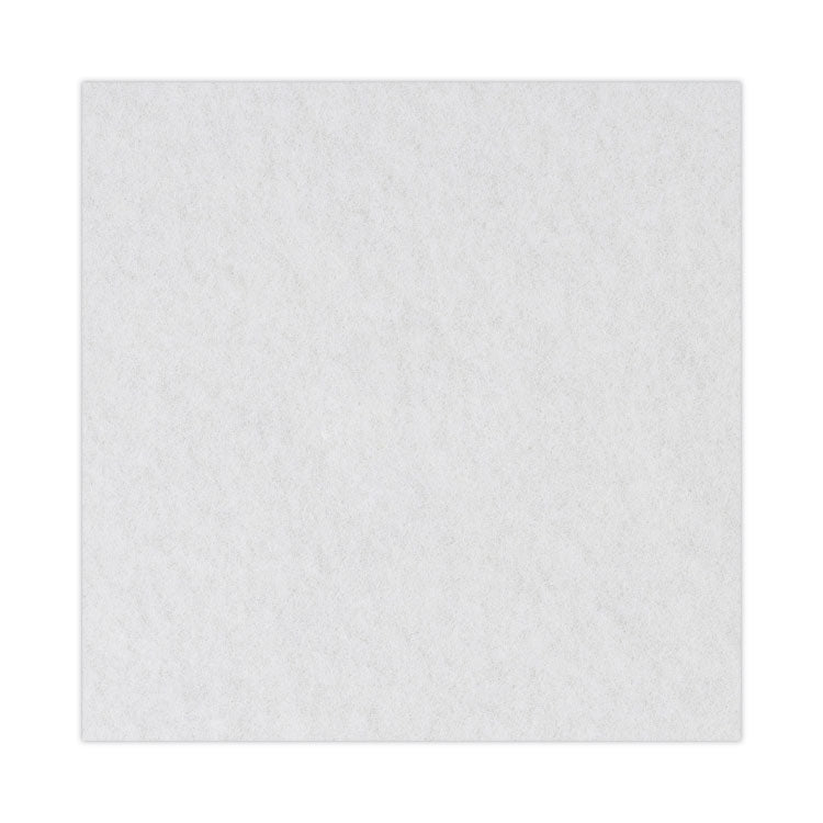 Polishing Floor Pads, 13" Diameter, White, 5/Carton