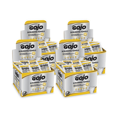 Scrubbing Towels in Counter Display, Hand Cleaning, 12.25 x 10.5, Fresh Citrus, 4 Boxes, 80 Individually Wrapped Wipes/Carton
