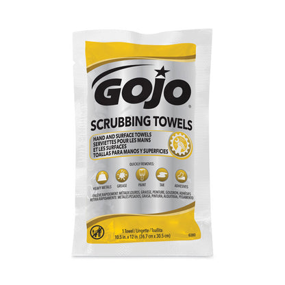 Scrubbing Towels in Counter Display, Hand Cleaning, 12.25 x 10.5, Fresh Citrus, 4 Boxes, 80 Individually Wrapped Wipes/Carton
