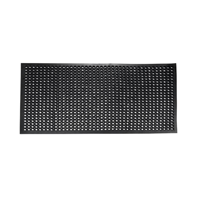 Safewalk-Light Wet/Oily Floor Anti-Fatigue Drainage Mats, 0.5" Thick, 36" x 10 ft, Black Perforated Surface