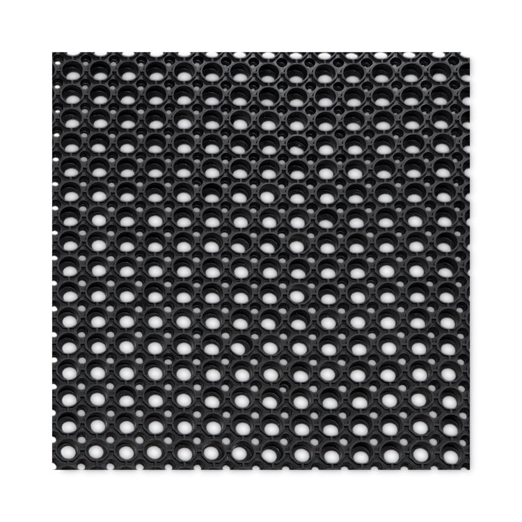 Safewalk-Light Wet/Oily Floor Anti-Fatigue Drainage Mats, 0.5" Thick, 36" x 10 ft, Black Perforated Surface