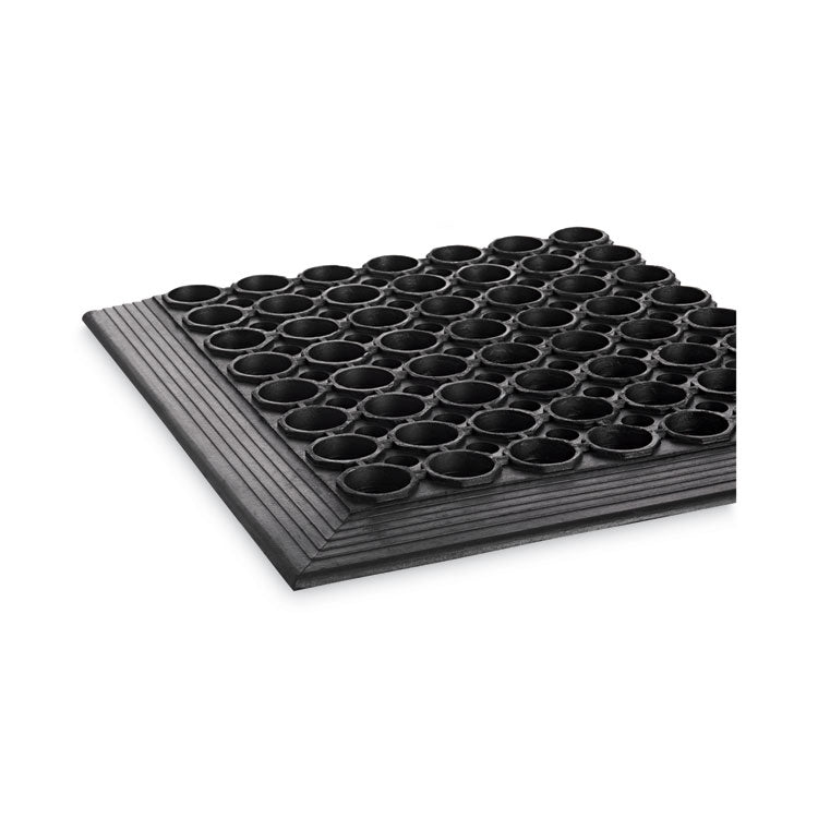Safewalk-Light Wet/Oily Floor Anti-Fatigue Drainage Mats, 0.5" Thick, 36" x 10 ft, Black Perforated Surface