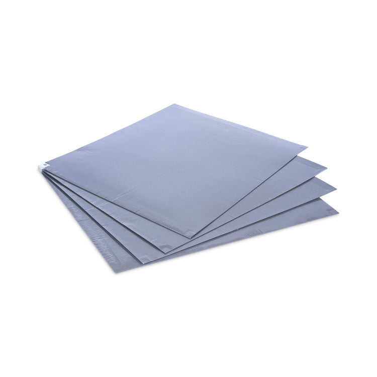 Walk-N-Clean 60-Sheet Pad Refill, Gray Tacky Adhesive Surface, Anti-Skid Backing, 30" x 24", 60 Sheets/Pad, 4 Pads/Carton