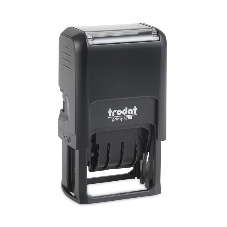 Printy Economy 5-in-1 Date Stamp, Self Inking, 1.63" x 1", Blue/Red
