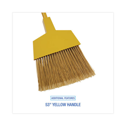 Poly Bristle Angler Broom, 53" Length, Yellow, 12/Carton