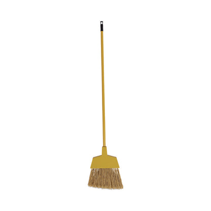 Poly Bristle Angler Broom, 53" Length, Yellow, 12/Carton