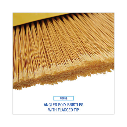 Poly Bristle Angler Broom, 53" Length, Yellow, 12/Carton