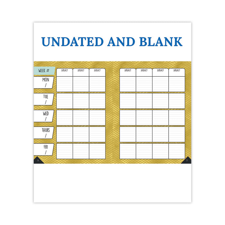 Teachers Planner, Weekly/Monthly, 7 Classes, Chevron Artwork, Multicolor Cover, 11 x 8.5 Sheets, 12-Month (July to June)