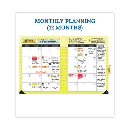 Teachers Planner, Weekly/Monthly, 7 Classes, Chevron Artwork, Multicolor Cover, 11 x 8.5 Sheets, 12-Month (July to June)