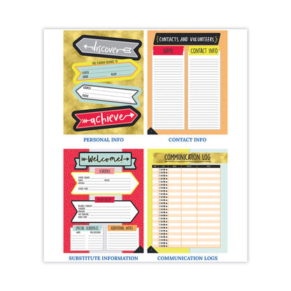 Teachers Planner, Weekly/Monthly, 7 Classes, Chevron Artwork, Multicolor Cover, 11 x 8.5 Sheets, 12-Month (July to June)