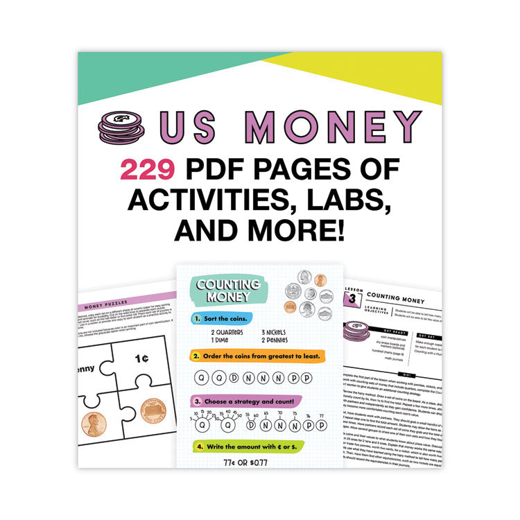 In a Flash USB, US Money, Grades 1 to 3, 229 Pages
