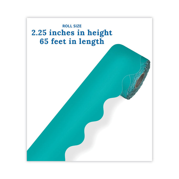 Rolled Borders, Scalloped Border, Back to School, 2.25" x 65 ft, Teal