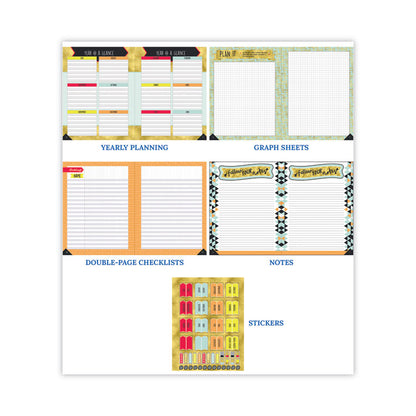 Teachers Planner, Weekly/Monthly, 7 Classes, Chevron Artwork, Multicolor Cover, 11 x 8.5 Sheets, 12-Month (July to June)