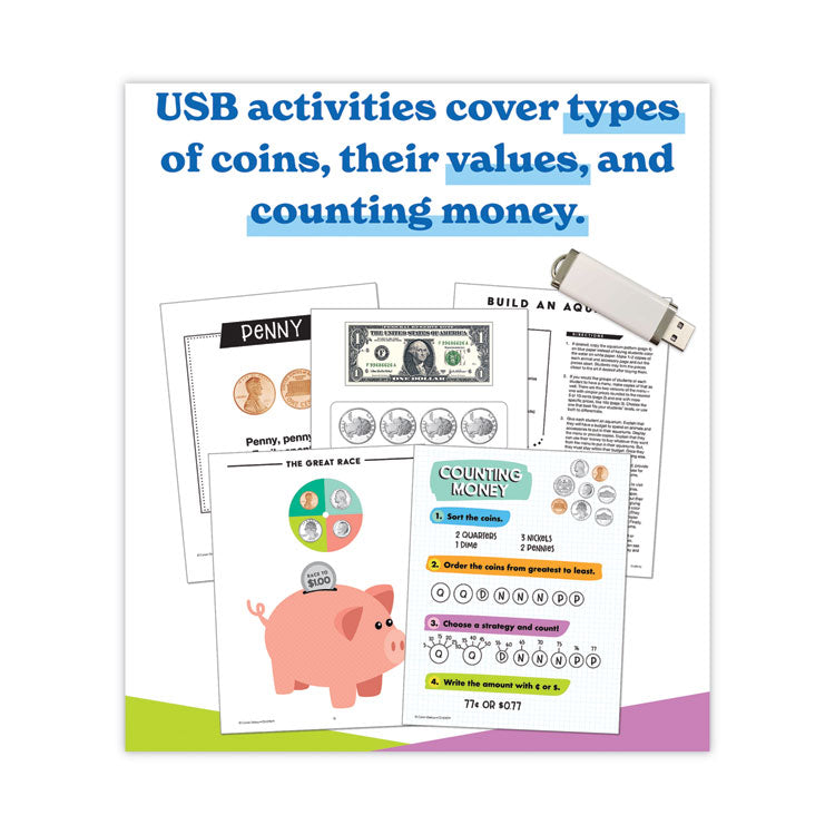 In a Flash USB, US Money, Grades 1 to 3, 229 Pages