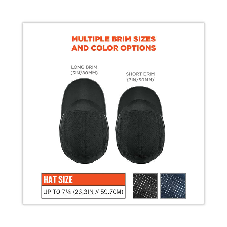 Skullerz 8965 Lightweight Bump Cap Hat with LED Lighting, Short Front Brim, One Size Fits Most, 0.01" Insert, Black
