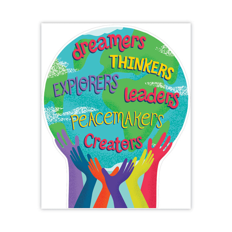 Motivational Bulletin Board Sets, 47-Piece Set, One World, 24.7" x 20", Multicolor