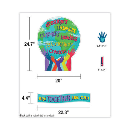 Motivational Bulletin Board Sets, 47-Piece Set, One World, 24.7" x 20", Multicolor