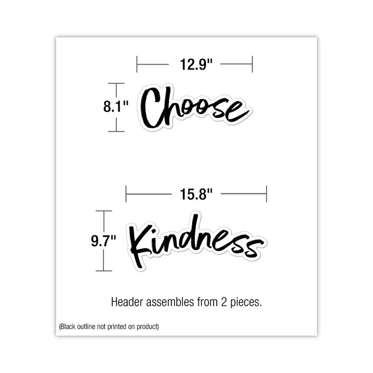 Motivational Bulletin Board Sets, 75-Piece Set, Kind Vibes, 30" x 16", Multicolor