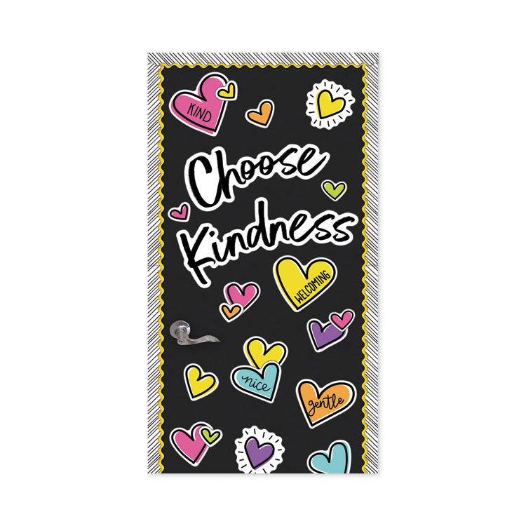 Motivational Bulletin Board Sets, 75-Piece Set, Kind Vibes, 30" x 16", Multicolor