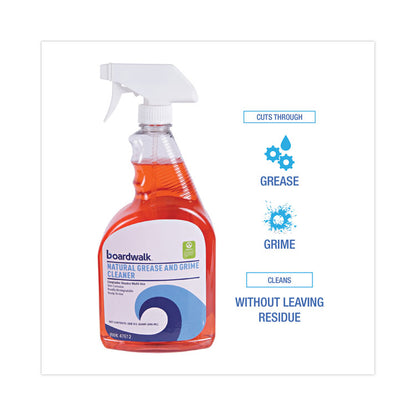 Natural Grease and Grime Cleaner, 32 oz Spray Bottle, 12/Carton