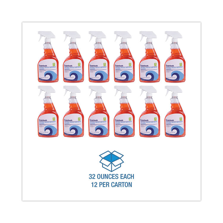 Natural Grease and Grime Cleaner, 32 oz Spray Bottle, 12/Carton