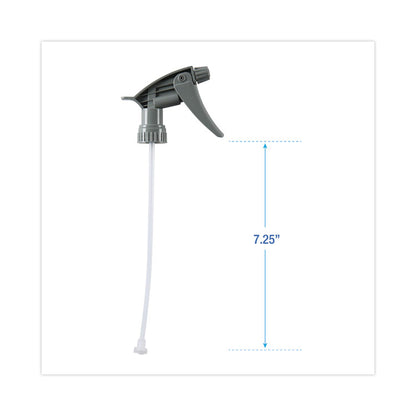 Chemical-Resistant Trigger Sprayer 320CR, 7.25" Tube, Fits 16 oz to 24 oz Bottles, Gray, 24/Carton
