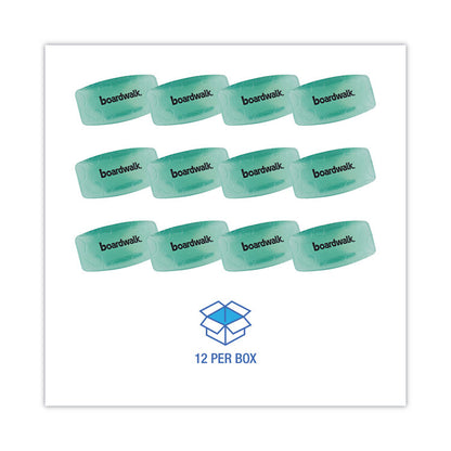 Toilet Bowl Clip, Cucumber Melon Scent, Green, 12/Box