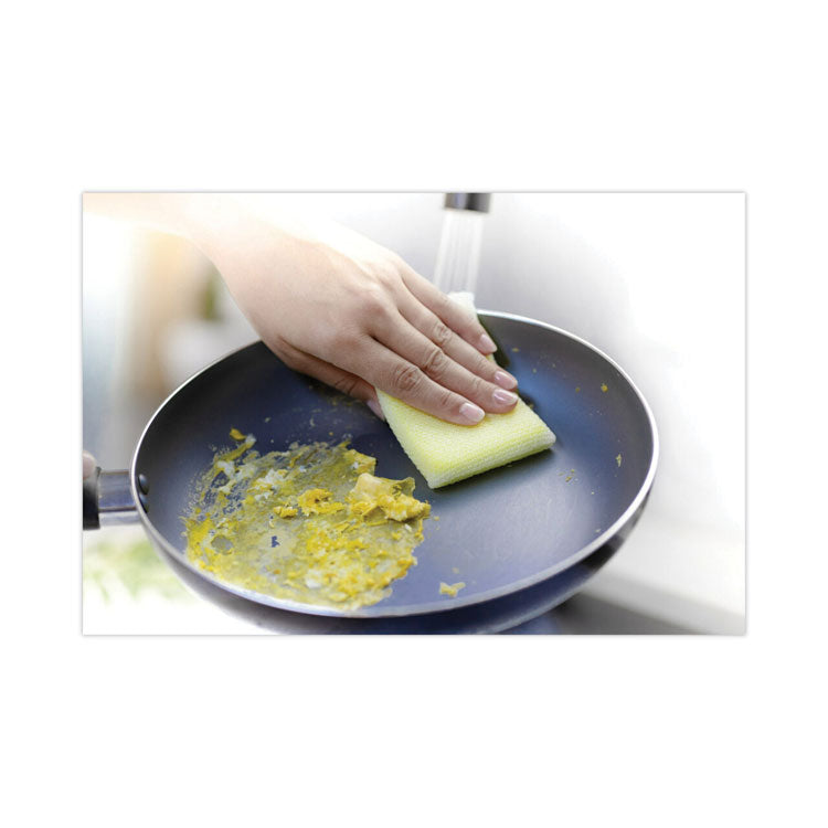 Dobie All-Purpose Cleaning Pad, 3.15 x 4.95, 2.24" Thick, Yellow, 24/Carton