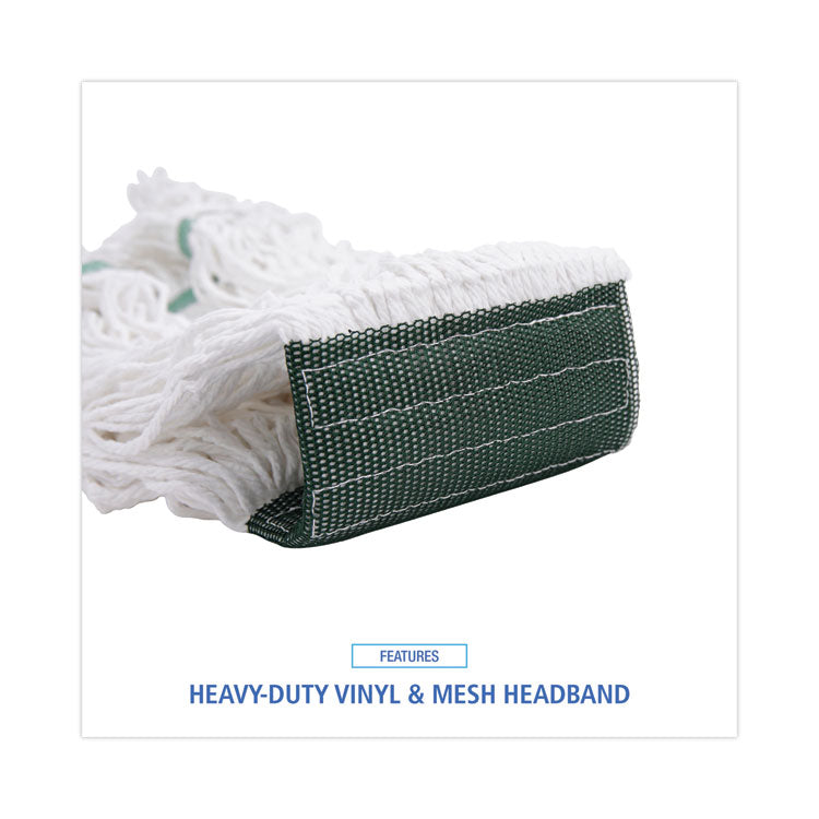 Saddleback Loop End Rayon Mop Head, Rayon, Medium, 14 oz, White, Dozen