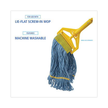 Super Loop Wet Mop Head, Cotton/Synthetic Fiber, 5" Headband, Small Size, Blue, 12/Carton