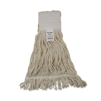 Mop Head, Pro Loop Web/Tailband, Premium Saddleback Head, Cotton, 24 oz, White, 12/Carton