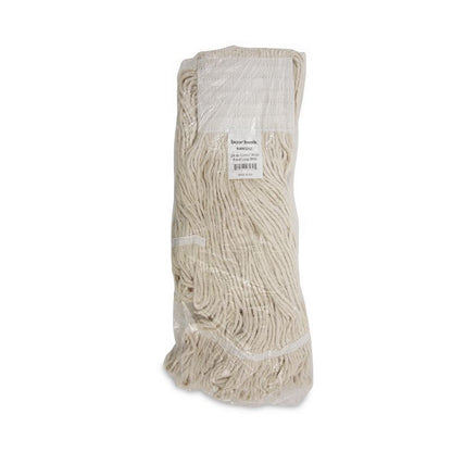 Mop Head, Pro Loop Web/Tailband, Premium Saddleback Head, Cotton, 24 oz, White, 12/Carton
