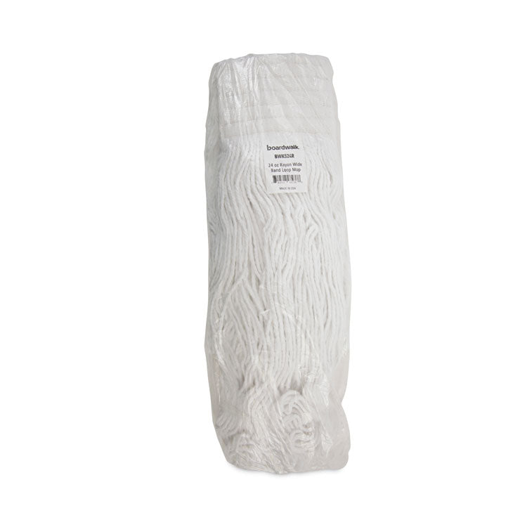 Mop Head, Pro Loop Web/Tailband, Premium Saddleback Head, Rayon, 24 oz., White, 12/Carton