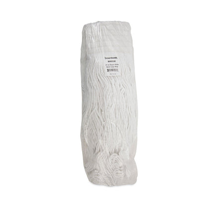 Mop Head, Pro Loop Web/Tailband, Premium Saddleback Head, Rayon, 24 oz., White, 12/Carton