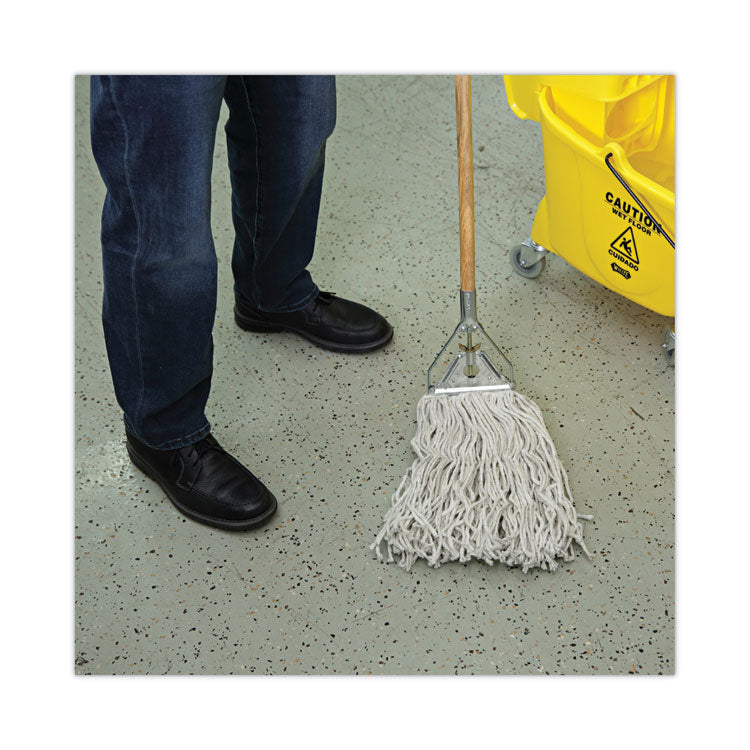 Quick Change Metal Head Wooden Mop Handle, Junior, 54", Natural