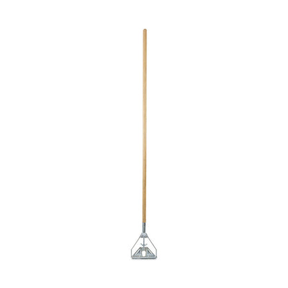 Screw Clamp Metal Head Wooden Mop Handle, #20+, 62", Natural