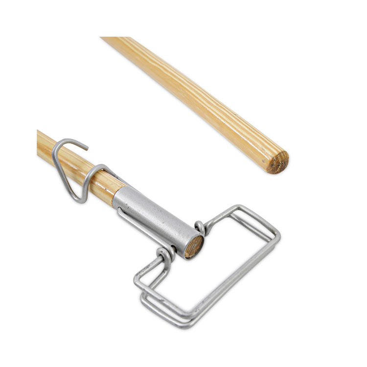 Spring Grip Metal Head Mop Handle for Most Mop Heads, 60", Natural
