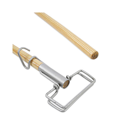 Spring Grip Metal Head Mop Handle for Most Mop Heads, 60", Natural