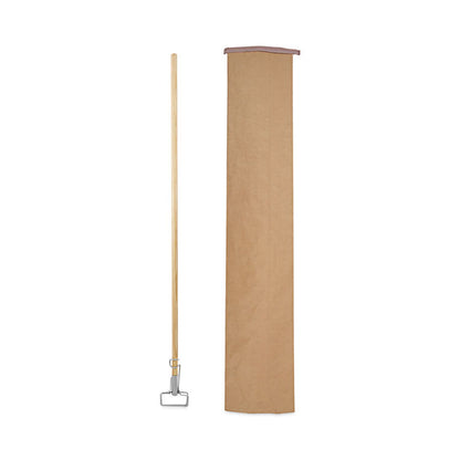 Spring Grip Metal Head Mop Handle for Most Mop Heads, 60", Natural