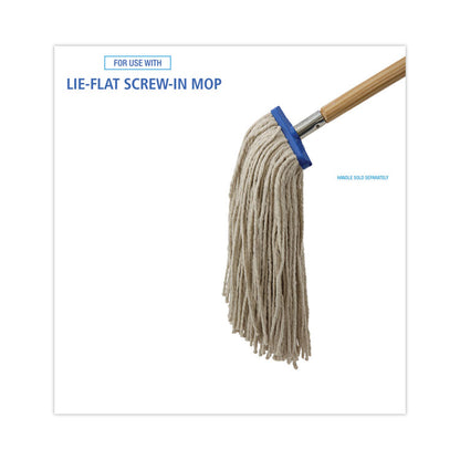 Cut-End Lie-Flat Wet Mop Head, Cotton, 16 oz, White, 12/Carton