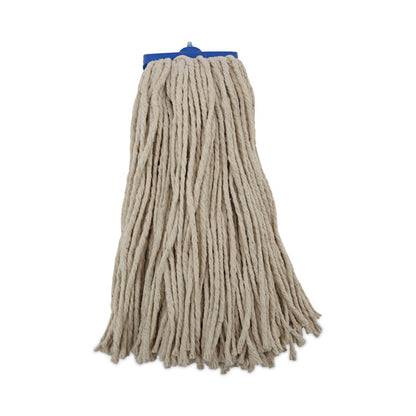 Cut-End Lie-Flat Wet Mop Head, Cotton, 16 oz, White