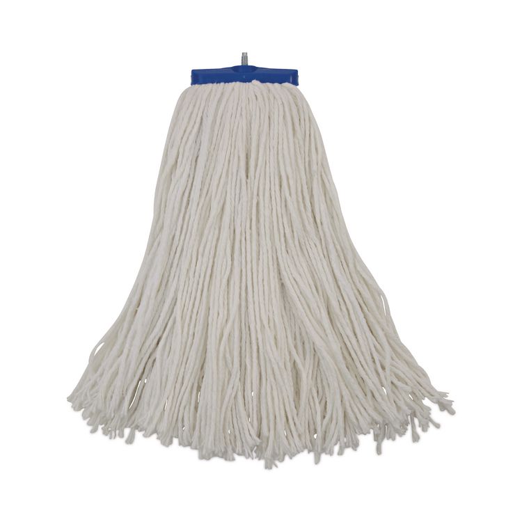 Cut-End Lie-Flat Wet Mop Head, Rayon, 16 oz, White, 12/Carton
