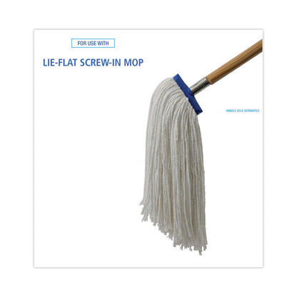 Cut-End Lie-Flat Wet Mop Head, Rayon, 16 oz, White, 12/Carton