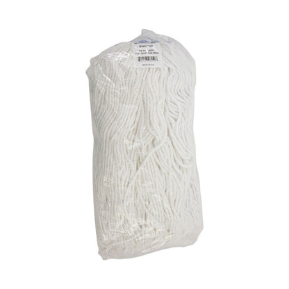 Cut-End Lie-Flat Wet Mop Head, Rayon, 16 oz, White, 12/Carton