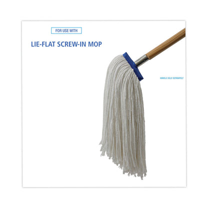 Cut-End Lie-Flat Wet Mop Head, Rayon, 16 oz, White