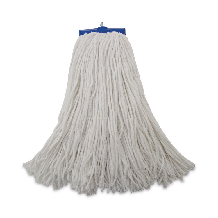 Mop Head, Economical Lie-Flat Head, Rayon Fiber, 20 oz, White, 12/Carton