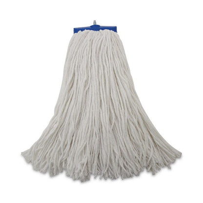 Mop Head, Economical Lie-Flat Head, Rayon Fiber, 20 oz, White, 12/Carton