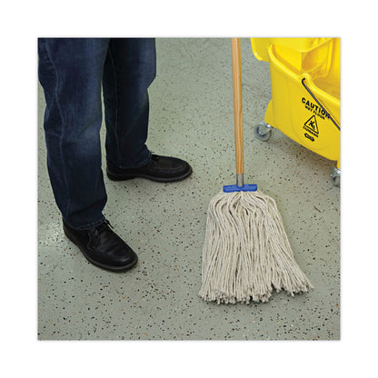 Cut-End Lie-Flat Wet Mop Head, Cotton, 24 oz, White