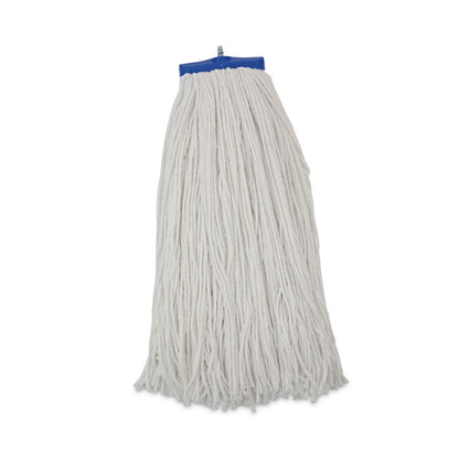 Cut-End Lie-Flat Wet Mop Head, Rayon, 24 oz, White