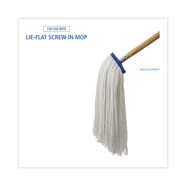Cut-End Lie-Flat Wet Mop Head, Rayon, 24 oz, White